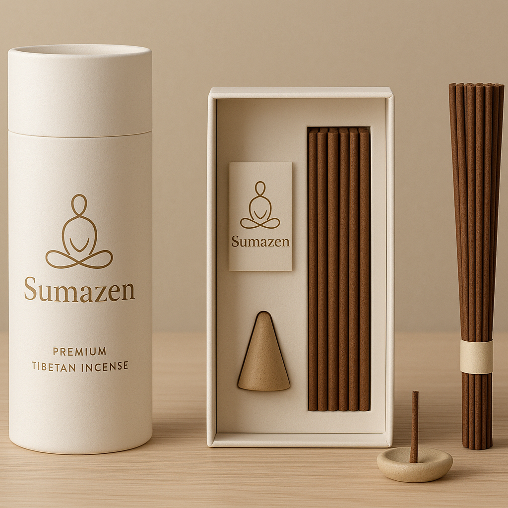 Sumazen Tibetan Incense Gift Set – Handmade Himalayan Herbal Sticks for Yoga, Meditation & Mindfulness
