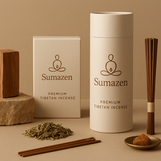 Sumazen Tibetan Incense Gift Set – Handmade Himalayan Herbal Sticks for Yoga, Meditation & Mindfulness