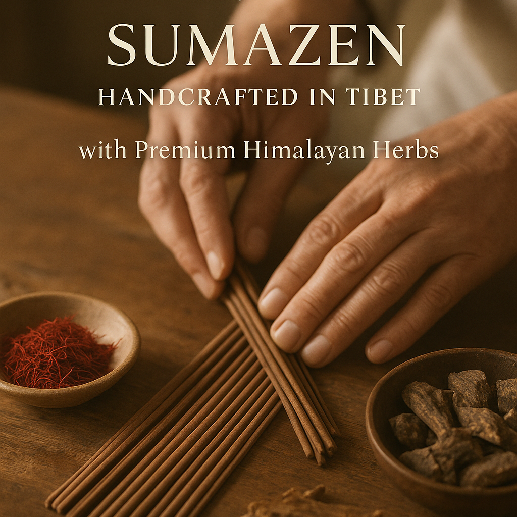 Sumazen Premium Tibetan Incense – Handmade Himalayan Sticks with Free Incense Holder