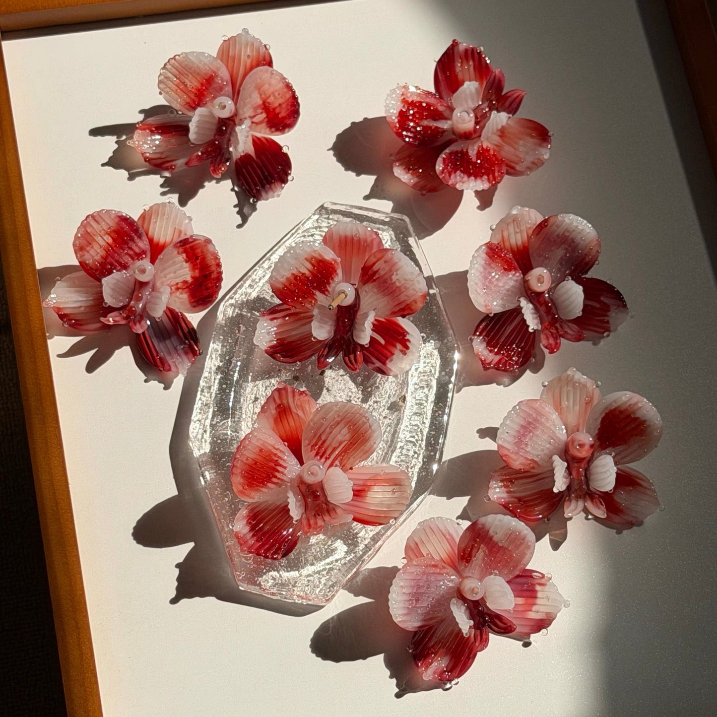 Handmade Borosilicate Glass Incense Holder with Sakura