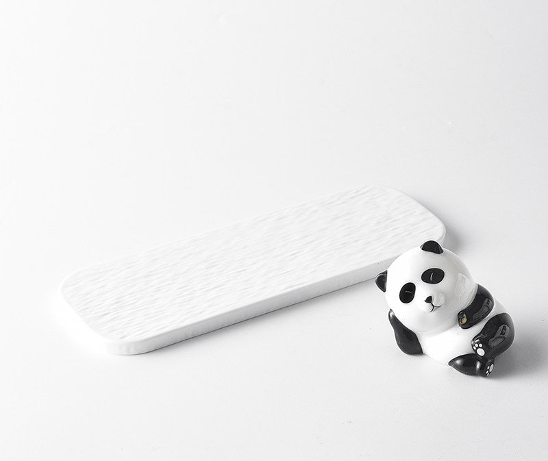 Panda Ceramic Incense Holder Tray Hand-Finished Ash Catcher