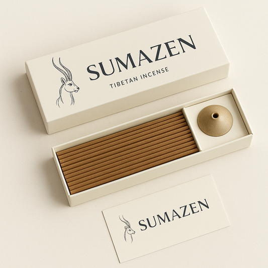 Sumazen Premium Tibetan Incense – Handmade Himalayan Sticks with Free Incense Holder