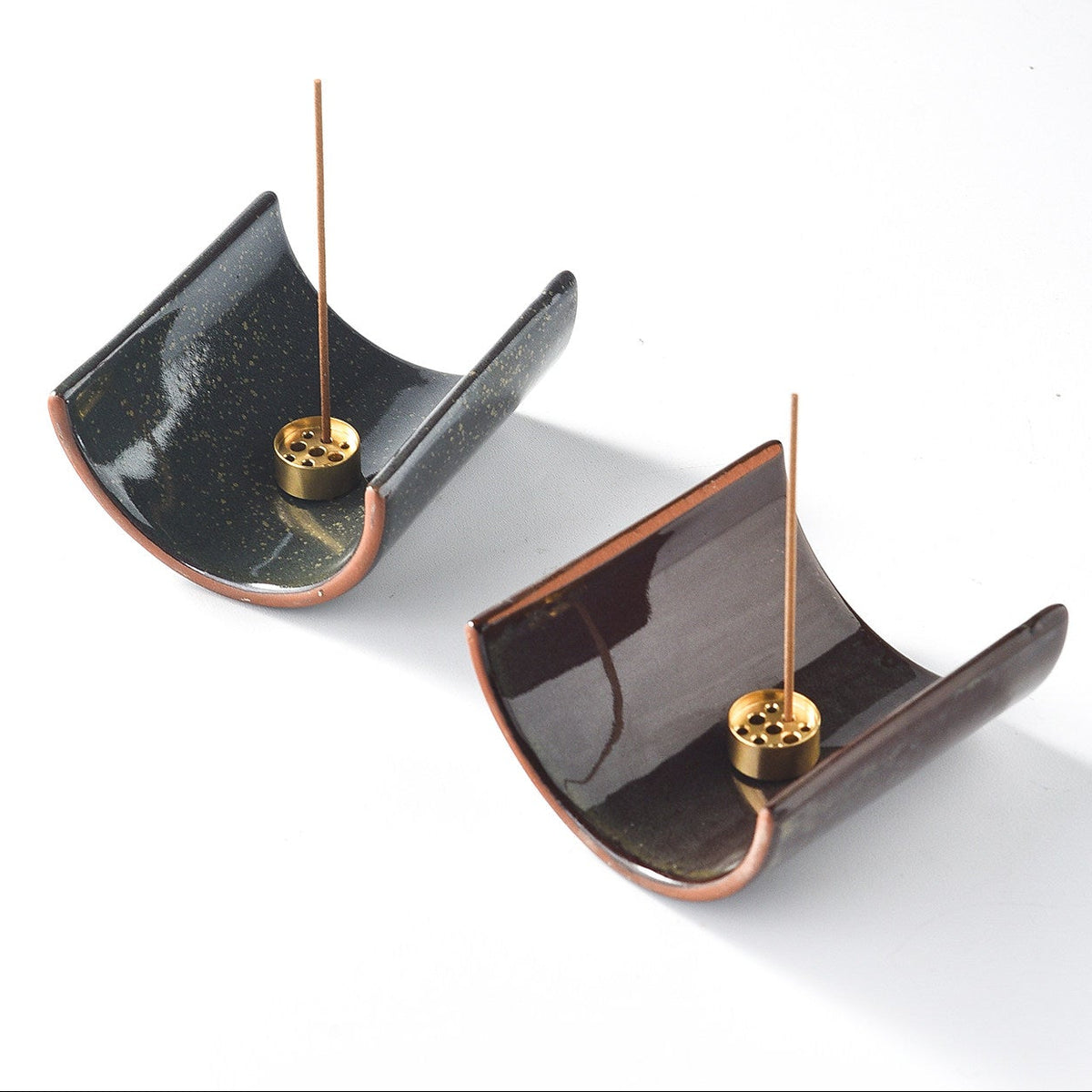 Curved Ceramic Incense Holder | Zen Tile Ash Catcher
