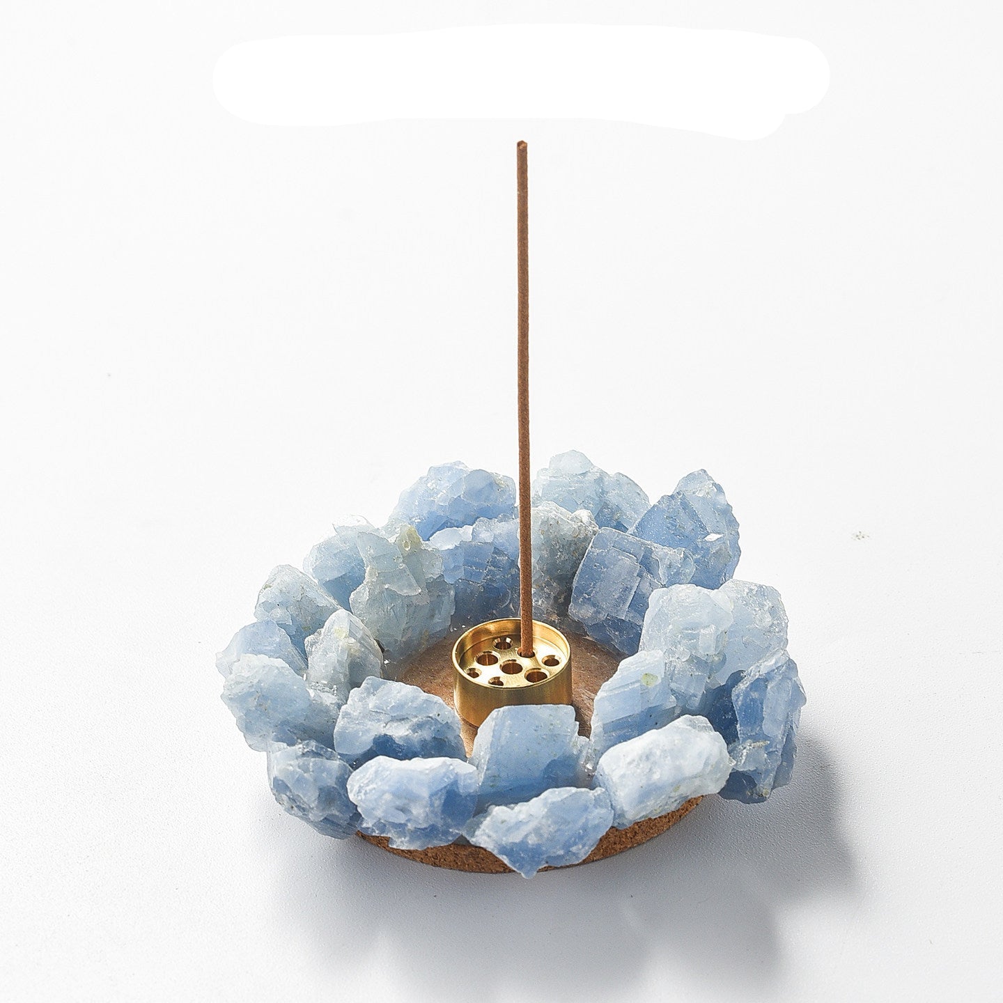 Crystal Stone Incense Holder with Brass Insert | Modern Home Decor