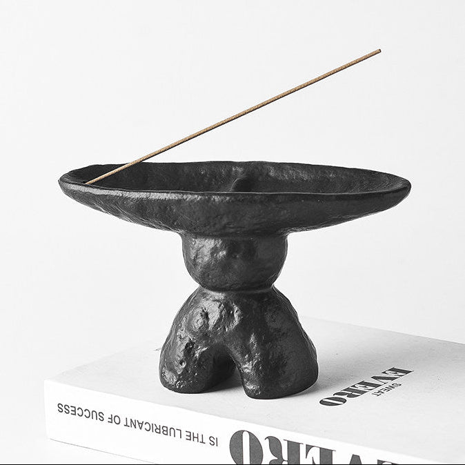 彫刻的ペデスタル・セラミック・インセンス＆パロサントトレイ：わびさびバーナー