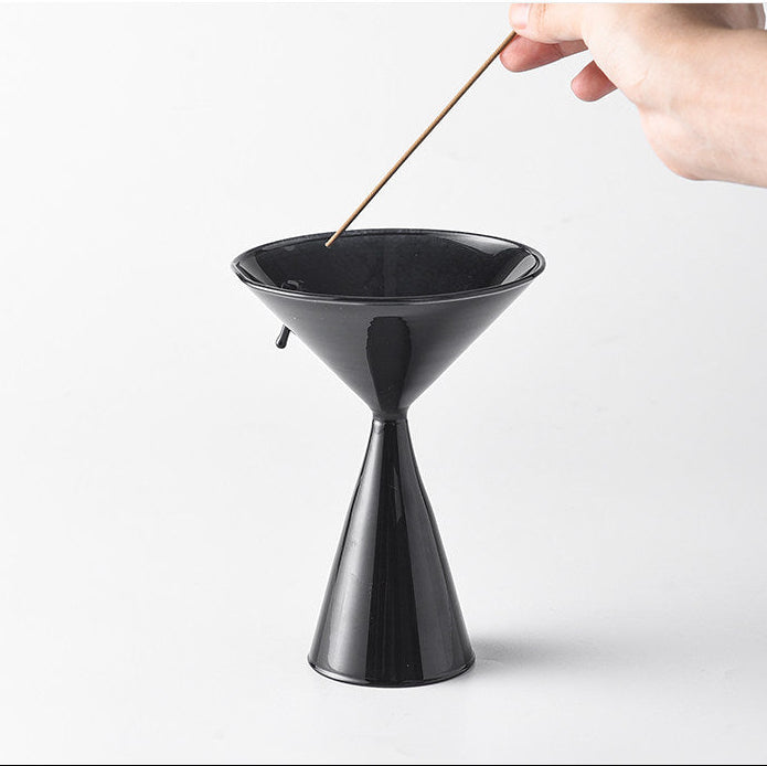 Handcrafted Glass Incense Burner – Sculptural Chalice Design & Ash Catcher