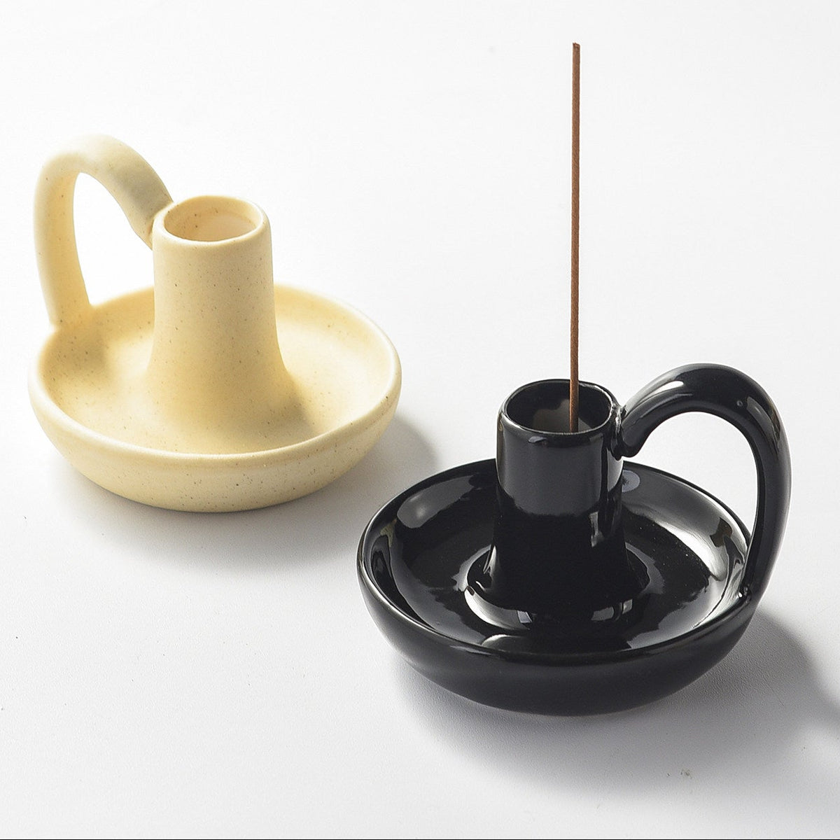 Minimalist Ceramic Pitcher Incense Holder | 9-Hole Brass Insert