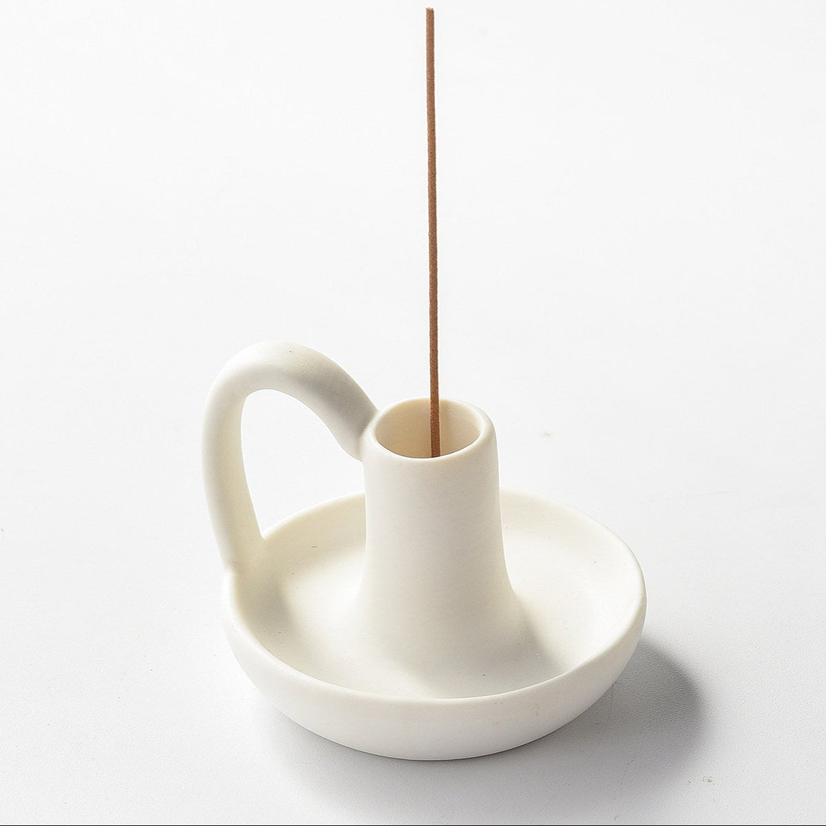 Minimalist Ceramic Pitcher Incense Holder | 9-Hole Brass Insert