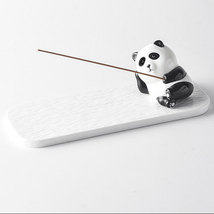 Panda Ceramic Incense Holder Tray  Hand-Finished Ash Catcher