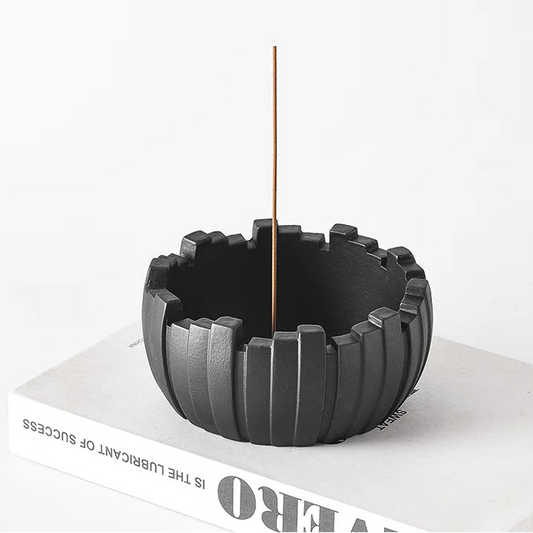 Industrial Concrete Incense Holder | Sculptural Ash Catcher Bowl
