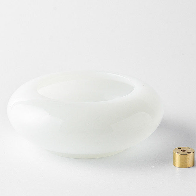 Natural Stone Incense Holder with 4-Hole Brass Insert