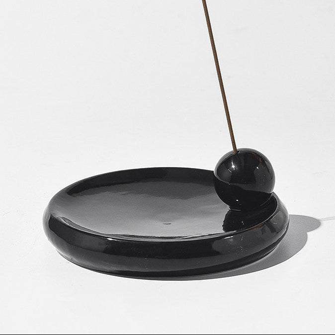 Minimalist Orb Ceramic Incense Holder | Geometric Ash Catcher