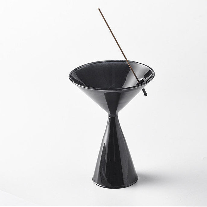 Handcrafted Glass Incense Burner – Sculptural Chalice Design & Ash Catcher