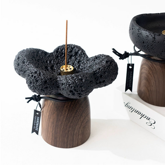 Ceramic Essential Oil Diffuser & Volcanic Stone Aromatherapy Holder | Handmade Minimalist Decor for Yoga, Meditation & Home
