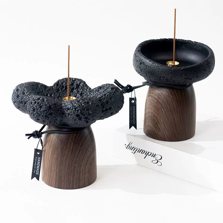 Ceramic Essential Oil Diffuser & Volcanic Stone Aromatherapy Holder | Handmade Minimalist Decor for Yoga, Meditation & Home