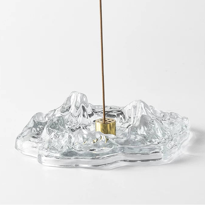 Glass Mountain Incense Holder Tray | Zen 9-Hole Ash Catcher