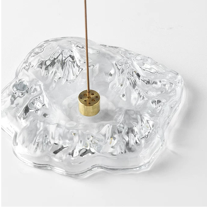 Glass Mountain Incense Holder Tray | Zen 9-Hole Ash Catcher