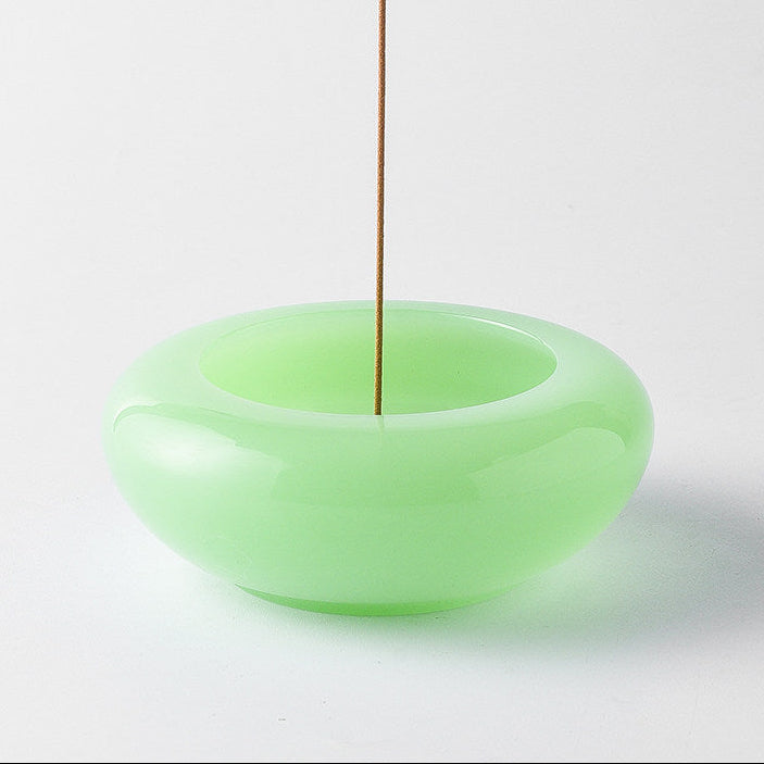 Natural Stone Incense Holder with 4-Hole Brass Insert
