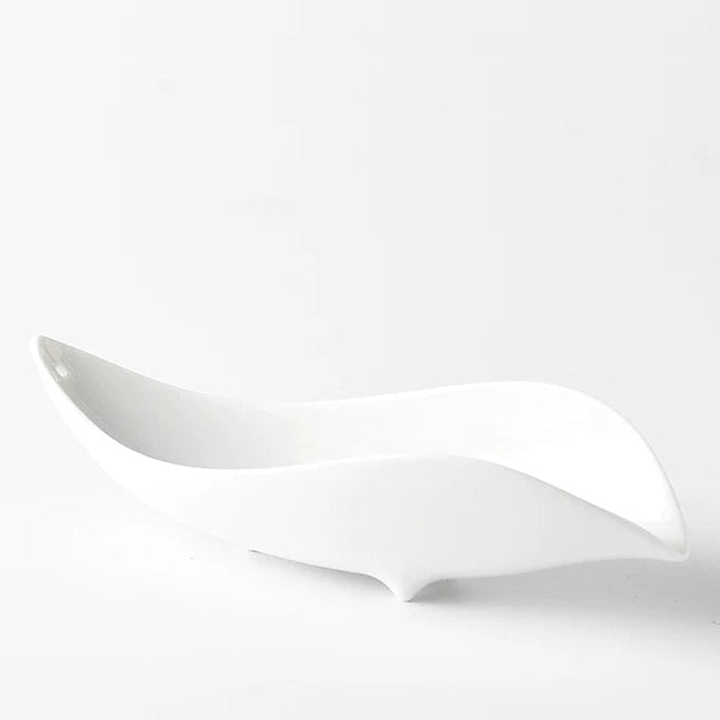 Minimalist Leaf-Shaped Ceramic Incense Holder | Zen Ash Catcher Tray