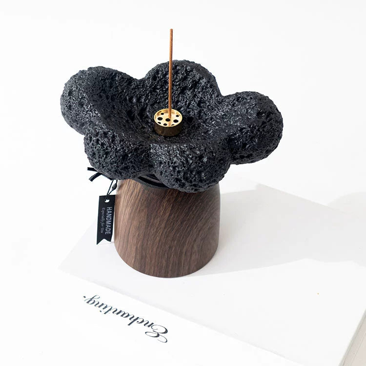 Ceramic Essential Oil Diffuser & Volcanic Stone Aromatherapy Holder | Handmade Minimalist Decor for Yoga, Meditation & Home
