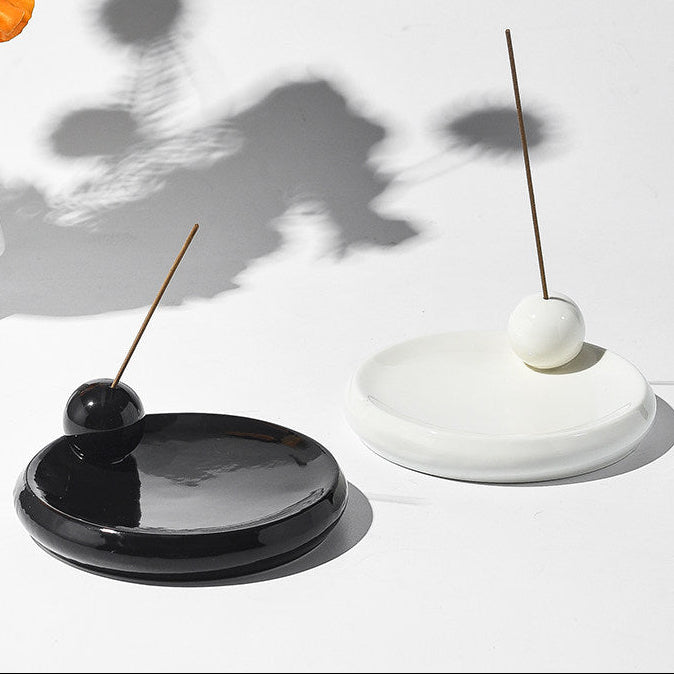 Minimalist Orb Ceramic Incense Holder | Geometric Ash Catcher