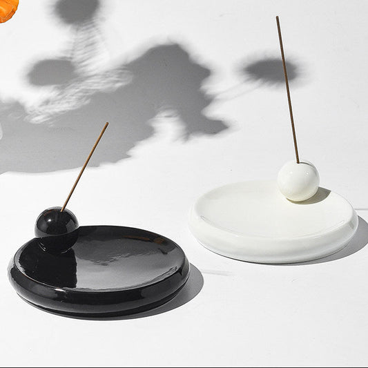 Minimalist Orb Ceramic Incense Holder | Geometric Ash Catcher
