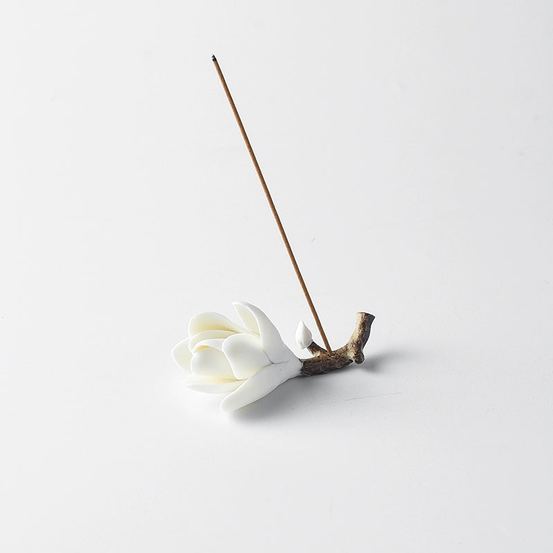Ceramic Tile Incense Holder & Magnolia Stick Holder | Zen Home Décor by Sumazen