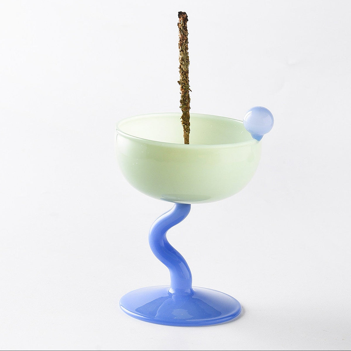 Playful Color-Block Glass Incense Holder | Whimsical Goblet Burner