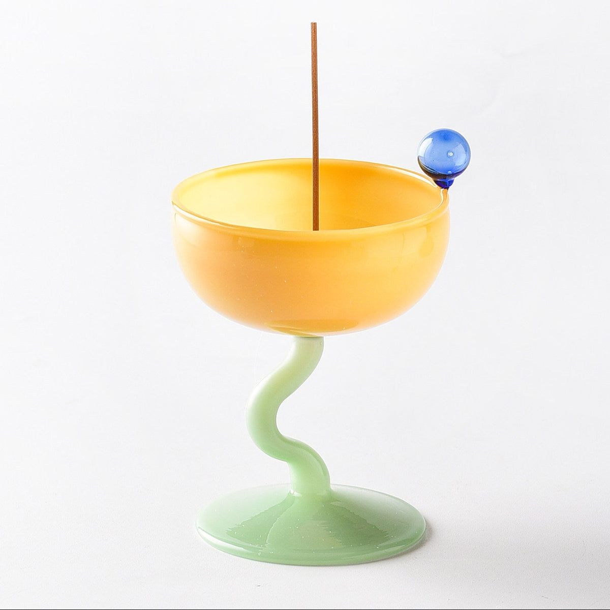 Playful Color-Block Glass Incense Holder | Whimsical Goblet Burner