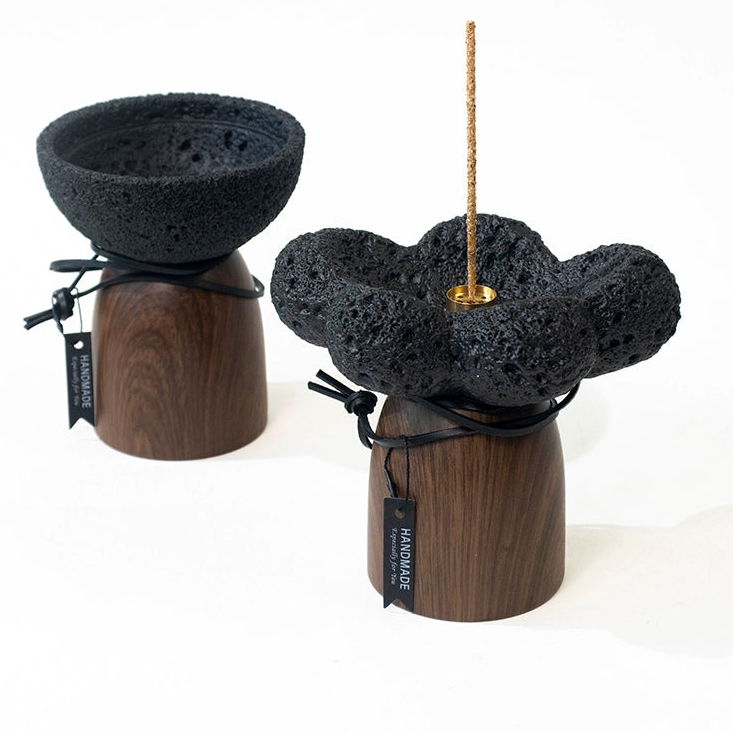 Ceramic Essential Oil Diffuser & Volcanic Stone Aromatherapy Holder | Handmade Minimalist Decor for Yoga, Meditation & Home