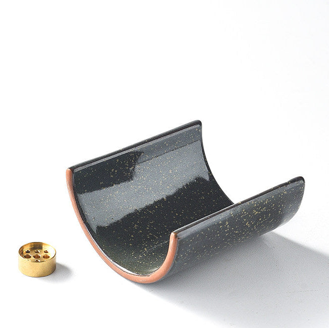 Curved Ceramic Incense Holder | Zen Tile Ash Catcher