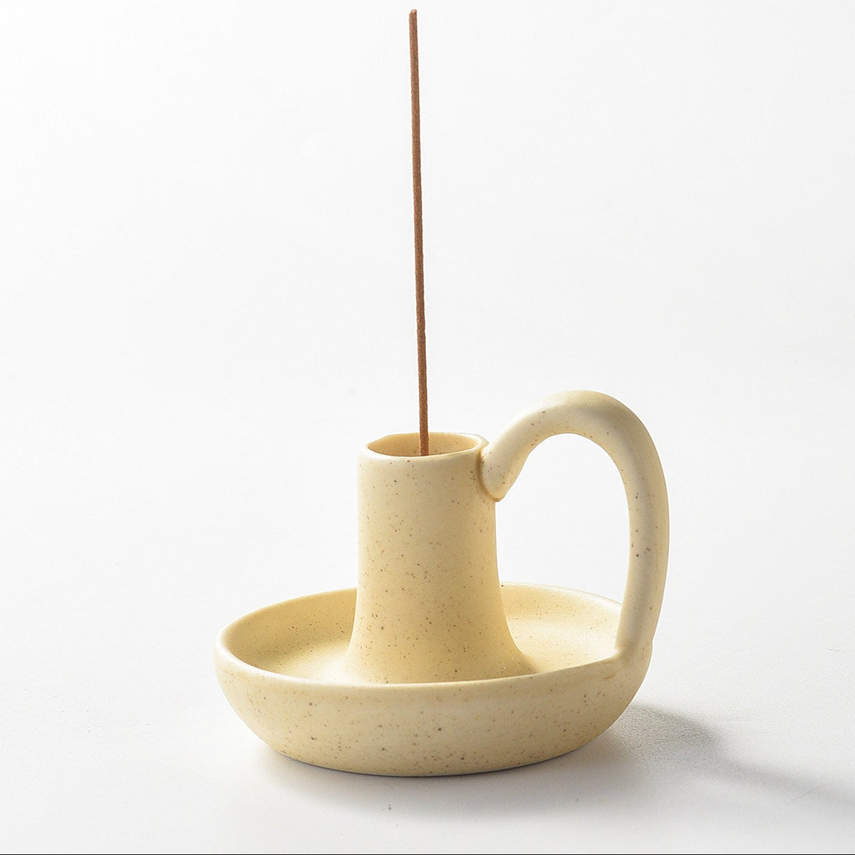 Minimalist Ceramic Pitcher Incense Holder | 9-Hole Brass Insert