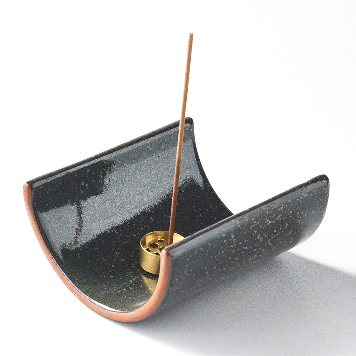 Curved Ceramic Incense Holder | Zen Tile Ash Catcher