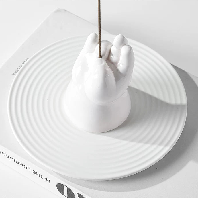Quirky OK Hand Ceramic Incense Holder Set | Artistic Ash Tray