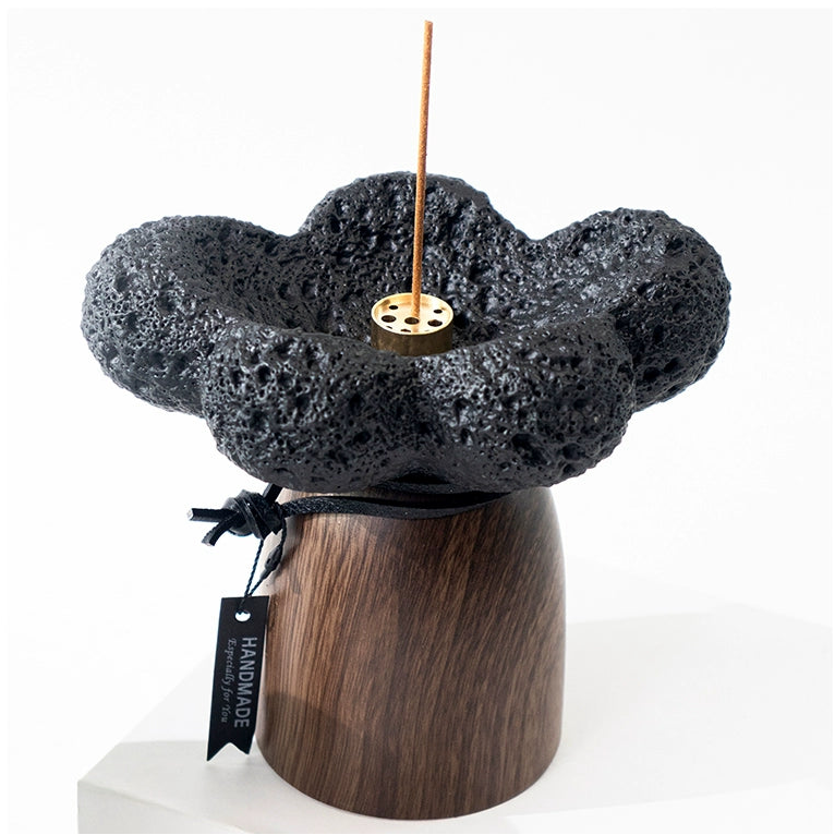 Ceramic Essential Oil Diffuser & Volcanic Stone Aromatherapy Holder | Handmade Minimalist Decor for Yoga, Meditation & Home