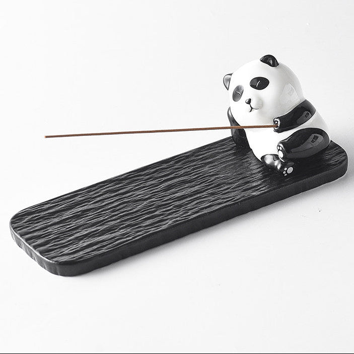 Panda Ceramic Incense Holder Tray  Hand-Finished Ash Catcher