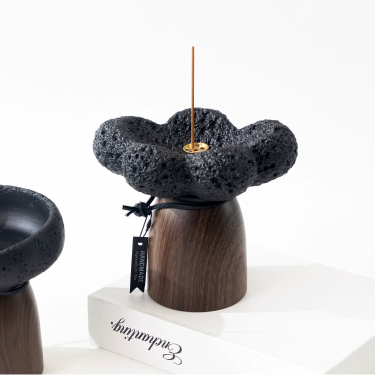 Ceramic Essential Oil Diffuser & Volcanic Stone Aromatherapy Holder | Handmade Minimalist Decor for Yoga, Meditation & Home