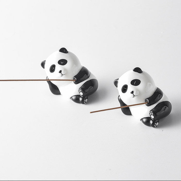 Panda Ceramic Incense Holder Tray  Hand-Finished Ash Catcher