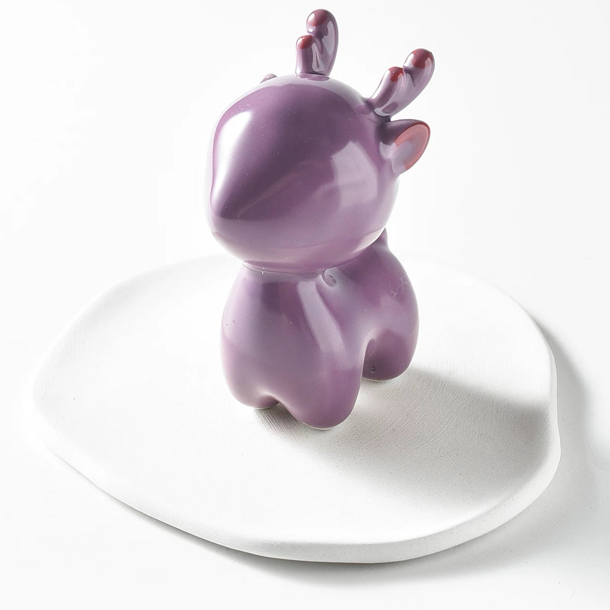 Purple Deer Ceramic Incense Holder Set with Ash Catcher Tray
