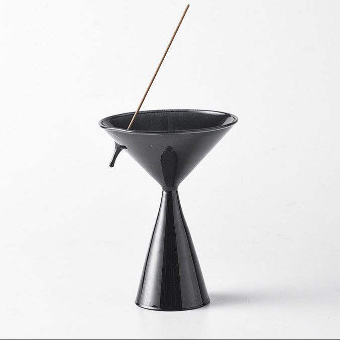 Handcrafted Glass Incense Burner – Sculptural Chalice Design & Ash Catcher