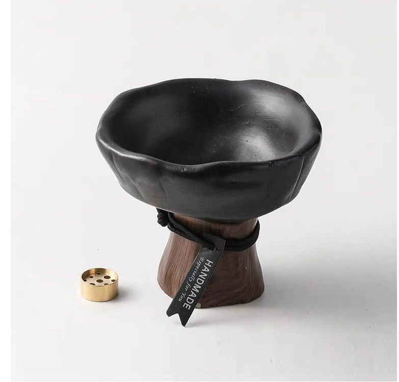 Ceramic Essential Oil Diffuser & Volcanic Stone Aromatherapy Holder | Handmade Minimalist Decor for Yoga, Meditation & Home