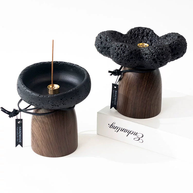 Ceramic Essential Oil Diffuser & Volcanic Stone Aromatherapy Holder | Handmade Minimalist Decor for Yoga, Meditation & Home