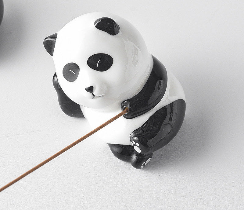 Panda Ceramic Incense Holder Tray  Hand-Finished Ash Catcher