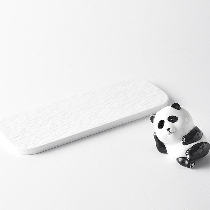 Panda Ceramic Incense Holder Tray  Hand-Finished Ash Catcher