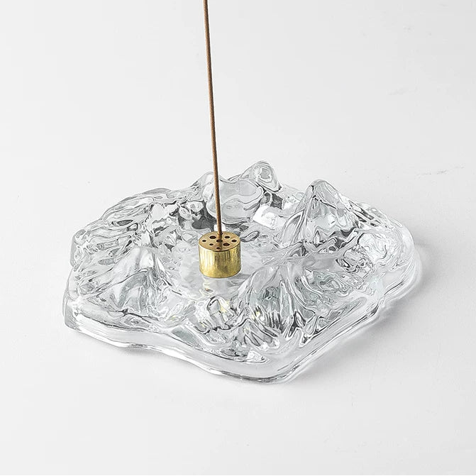 Glass Mountain Incense Holder Tray | Zen 9-Hole Ash Catcher