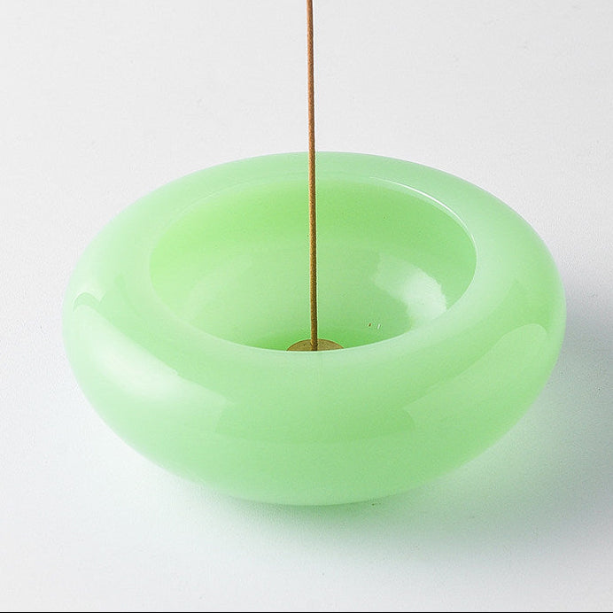 Natural Stone Incense Holder with 4-Hole Brass Insert