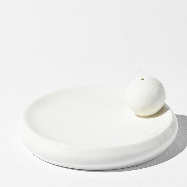 Minimalist Orb Ceramic Incense Holder | Geometric Ash Catcher
