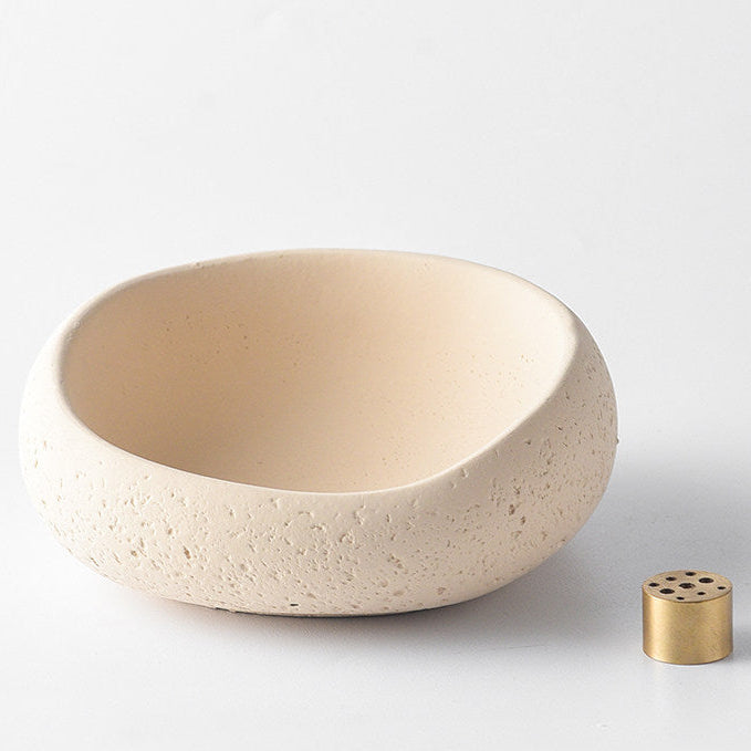 Portaincienso artesanal de concreto irregular | Cenicero wabi-sabi