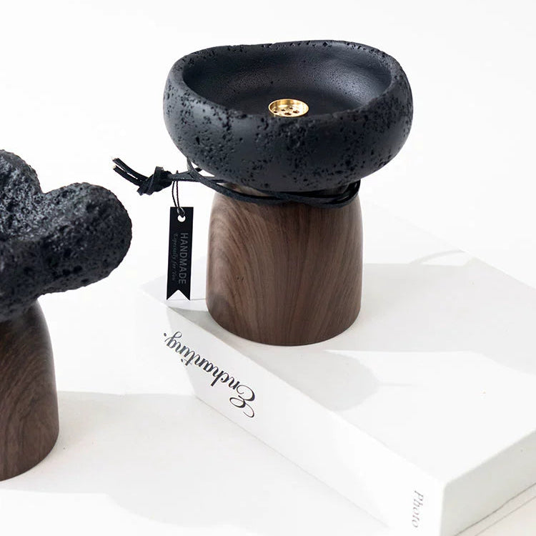 Ceramic Essential Oil Diffuser & Volcanic Stone Aromatherapy Holder | Handmade Minimalist Decor for Yoga, Meditation & Home