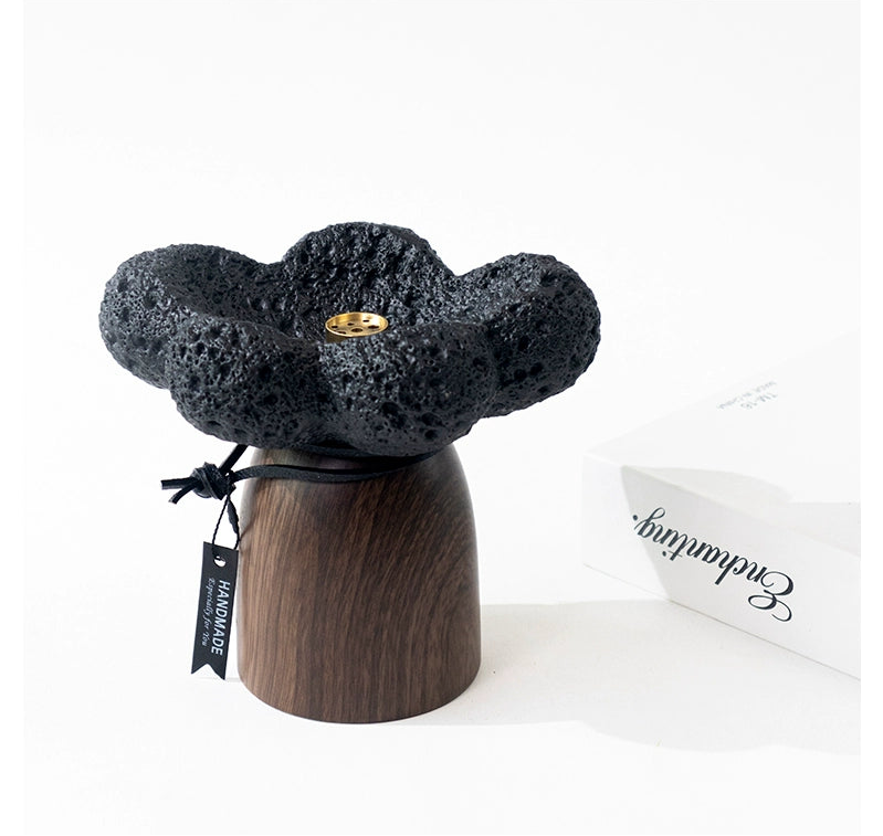 Ceramic Essential Oil Diffuser & Volcanic Stone Aromatherapy Holder | Handmade Minimalist Decor for Yoga, Meditation & Home